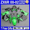 7gifts Free Custom HOT red white black For KAWASAKI ZX-6R 00 01 02 ZX636 ZX-636 ZX6R Hot red MK#715 ZX 6R 636 2000 2001 2002 Fairing