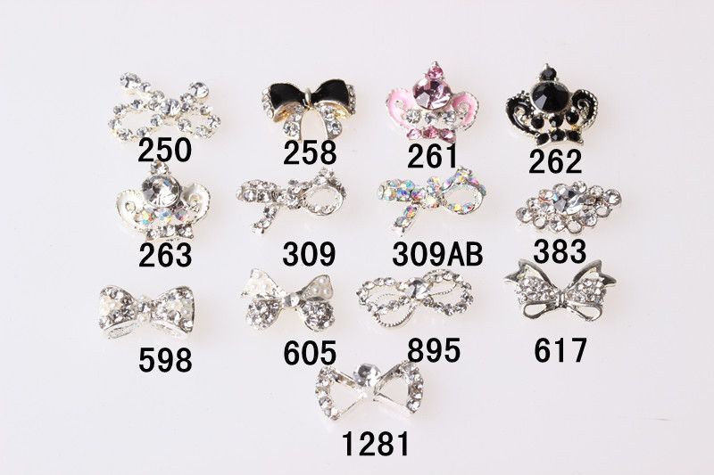 Fournitures d'art d'ongle 50 pièces par pointes d'ongles de grande taille, bijoux pendants, décoration artistique 3d, nœuds d'ongles, décoration Metal4256985