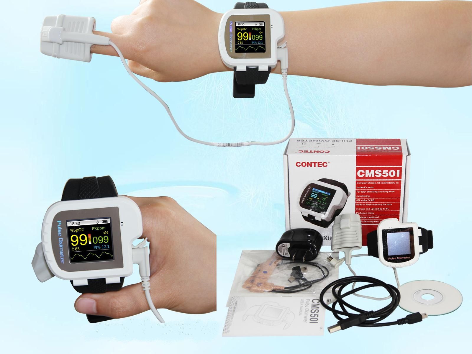 Wholesale New CONTEC Digital Wrist Pulse Oximeter Spo2 Monitor Finger