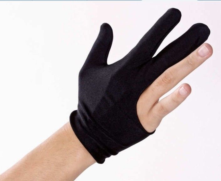 Set Guantes De Billar de 3 dedos guantes de taco de billar negro 10pcs 