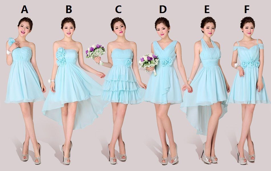 Beach Wedding Bridesmaid Dresses Mixed Styles Short Or Knee Length For ...