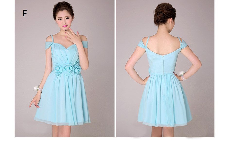New Beach Wedding Bridesmaid Dresses Mixed Styles Short Knee Length