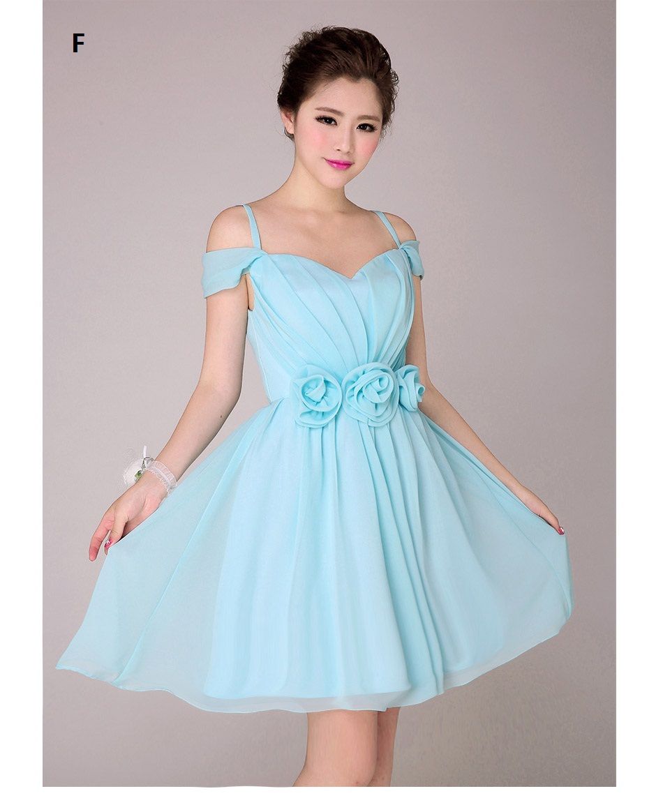 New Beach Wedding Bridesmaid Dresses Mixed Styles Short Knee Length