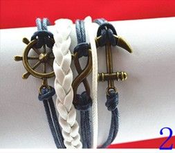 Factory price infinity silver cat leather bracelet korea velvet Mixed color handmade bracelet Chain 