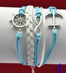 Factory price infinity silver cat leather bracelet korea velvet Mixed color handmade bracelet Chain 