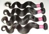 15% OFF 4 pcs / lot 100% non transformés vierge brésilienne vague de corps extension de tissage de cheveux humains trame longueur de mélange DHL livraison gratuite couleur naturelle # 1b