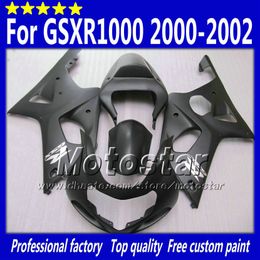 gsxr fairings UK - Motocycle fairings for SUZUKI GSXR 1000 K2 2000 2001 2002 GSXR1000 00 01 02 GSX-R1000 all flat black fairing set with 7gifts SA9