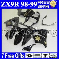 Wholesale Black gold gifts NEW For KAWASAKI ZX9R ZX R R MK ZX R golden black Free Custom Bodywork Fairing