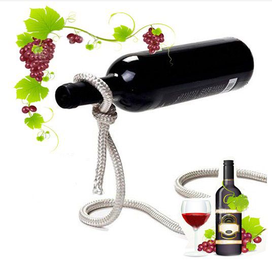 Magic Chain/Lasso Rope Wine Bottle Holder Floating Illusion Rack Stand