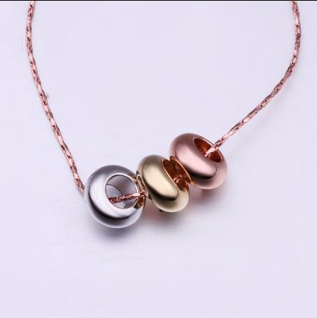 Fashion Prom Jewelry 18K gold plated circle pendant necklace Top quality 