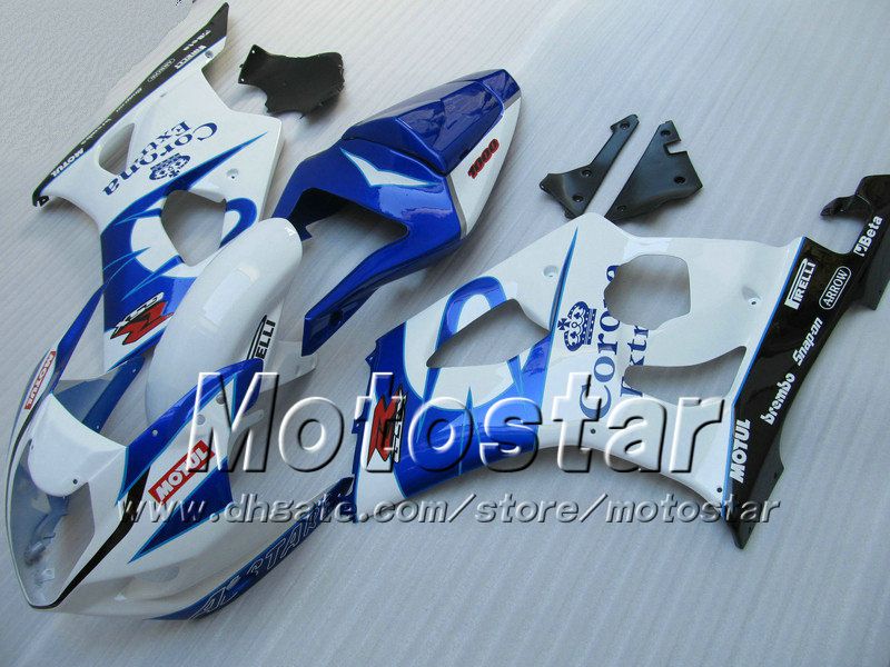 7 geschenken ABS-bubbelboeken voor Suzuki GSX-R1000 K3 2003 2004 GSXR1000 03 04 GSX R1000 Glanzend Wit Zwart Corona Fairing Carrosserie SA83