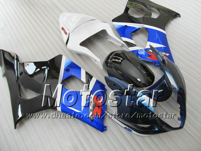 7 cadeaux abs carénages pour suzuki gsxr1000 k3 2003 2004 gsxr1000 03 04 gsx r1000 brillant blanc bleu noir carénage carrosserie sa89