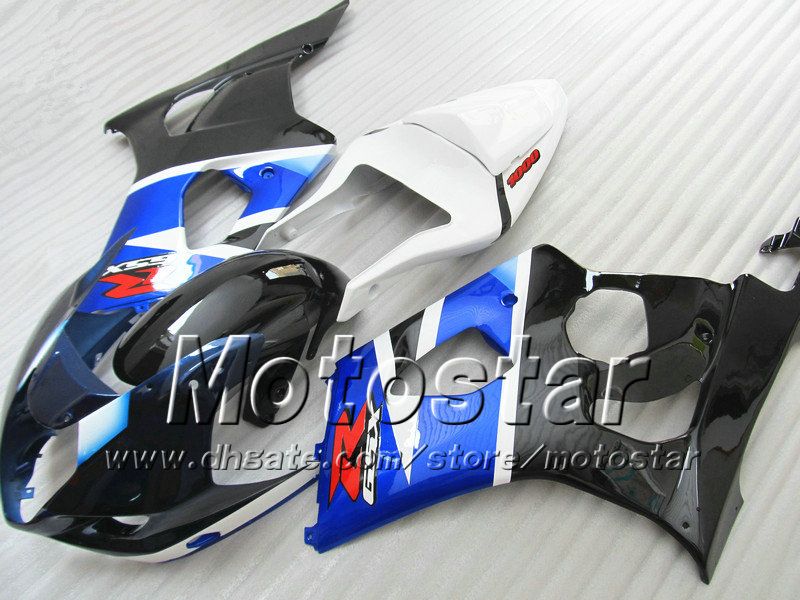 7 cadeaux abs carénages pour suzuki gsxr1000 k3 2003 2004 gsxr1000 03 04 gsx r1000 brillant blanc bleu noir carénage carrosserie sa89