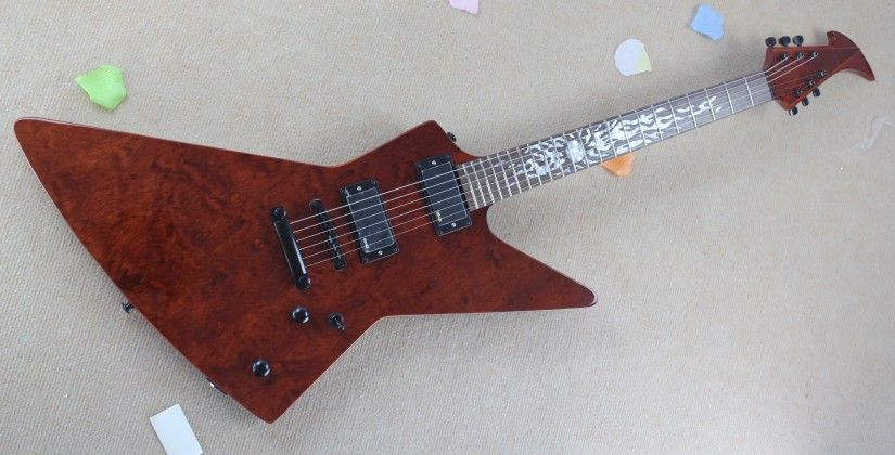 Compra Venta Superior Natrual Madera KenLawrence Kenneth Lawrence Custom  Explorar James Hetfield Firma Marrón Guitarra Eléctrica Bestia Estilo  Embutido K Barato | Entrega Rápida Y Calidad | Es.Dhgate