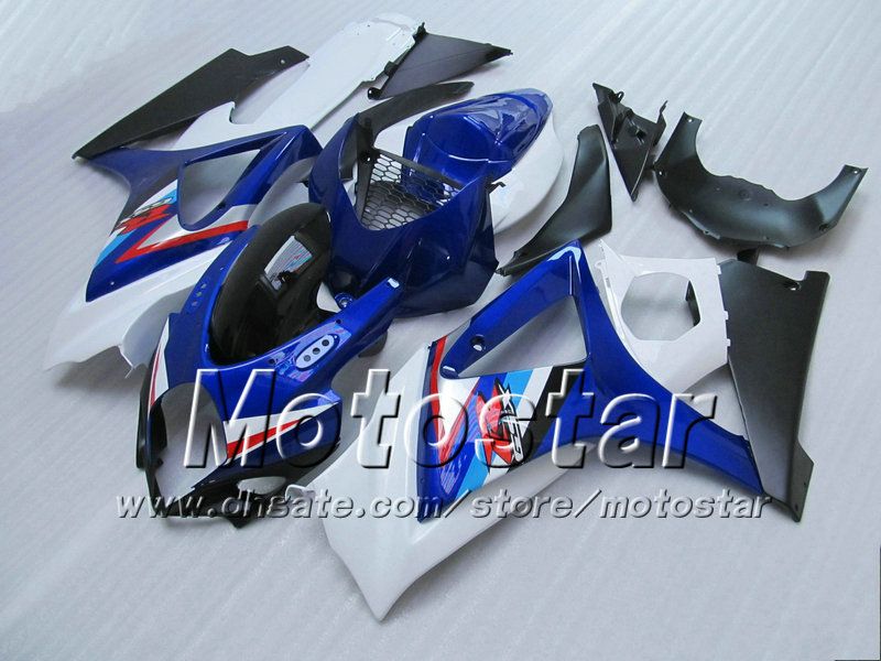 7Gifts! Carrosseriebereiken voor Suzuki GSXR 1000 2007 GSXR1000 07 08 GSX-R1000 2008 K7 Glanzend Whtie Bue Black SA124