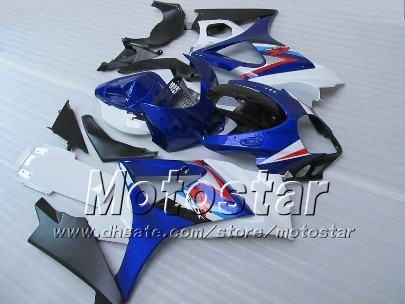 7Gifts! Carrosseriebereiken voor Suzuki GSXR 1000 2007 GSXR1000 07 08 GSX-R1000 2008 K7 Glanzend Whtie Bue Black SA124