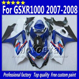 7gifts bodywork fairings for suzuki gsxr 1000 2007 gsxr1000 07 08 gsxr1000 2008 k7 glossy whtie bue black sa124