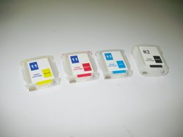 Empty CH565A,C4836A C4837A 4838A Refillable ink cartridges with Auto reset chips for HP desingjet 111 plotter,BK:69ml,C,M,Y:28ml