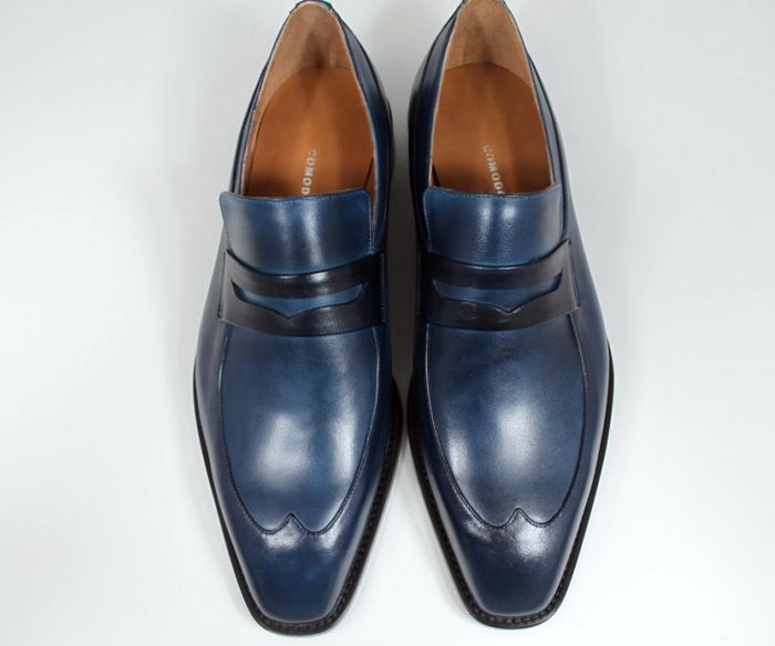 Acquistare Scarpe Eleganti Uomo Scarpe Mocassini Scarpe Artigianali  Personalizzate Scarpe Oxford Uomo Slip On Vera Pelle Di Vitello Colore Blu  HD 067 Economico | Consegna Veloce E Qualità | It.Dhgate
