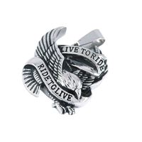 Wholesale Rive to life spirit Eagle Biker pendant Stainless steel jewelry Classic Motor Biker Men pandent SWP0028
