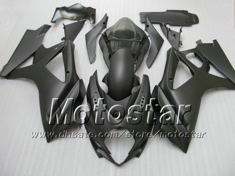 7GIFTS! Kroppsmässor för Suzuki GSXR 1000 2007 GSXR1000 07 08 GSX-R1000 2008 K7 All Flat Black SD14 med 7 gåvor