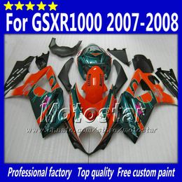 7gifts bodywork fairings for suzuki gsxr 1000 2007 gsxr1000 07 08 gsxr1000 2008 k7 glossy green orange red corona sd19 with 7 gifts