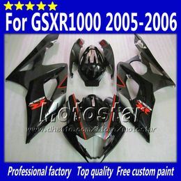 7 gifts fairings set for suzuki gsxr1000 05 06 gsxr1000 2005 gsxr 1000 2006 k5 glossy black with Grey aftermarket fairing sd46