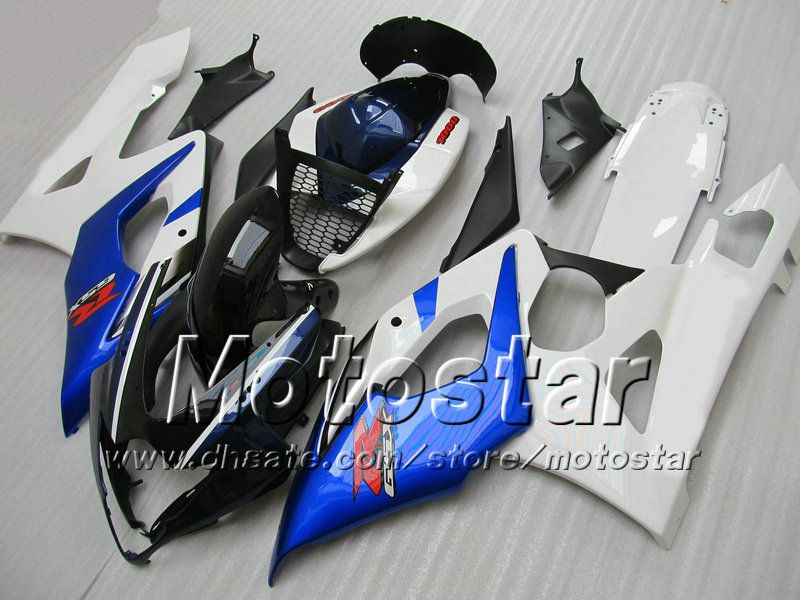 7 Gifts Fairings Set dla Suzuki GSXR1000 05 06 GSX-R1000 2005 GSXR 1000 2006 K5 Błyszczący Biały Czarny Black Aftermarket Fairing SD54