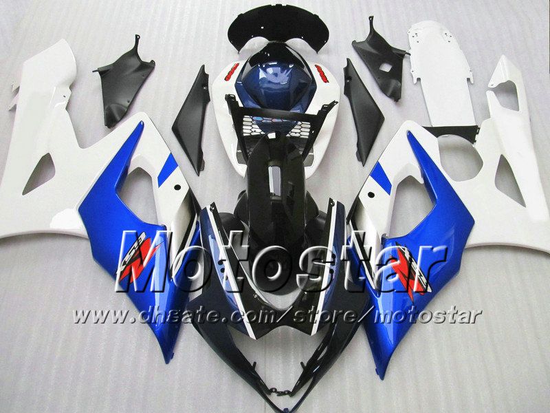 7 Geschenken Vogelvakken Set voor Suzuki GSXR1000 05 06 GSX-R1000 2005 GSXR 1000 2006 K5 Glanzend blauw Wit Zwart Aftermarket Fairing SD54