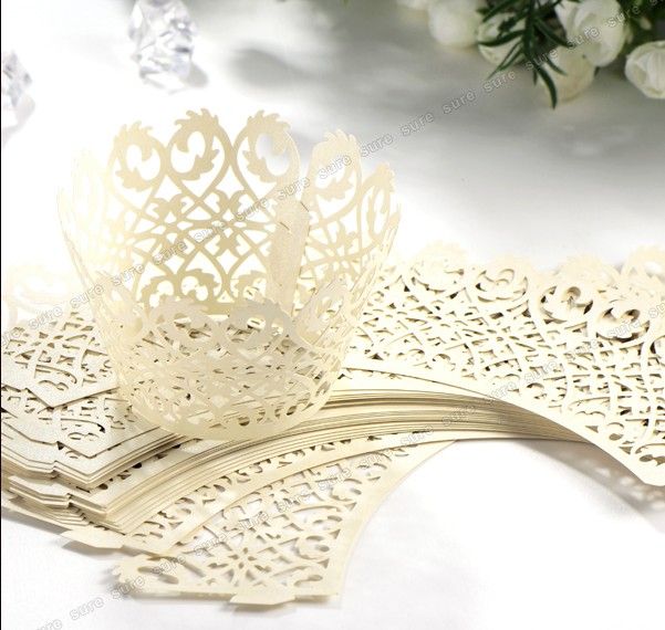 Vine Flower Lace Paper Cupcake Wrappers Weddig Party Birthday Cake