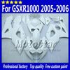 SUZUKI GSXR1000 05 06 GSX-R1000 2005 GSXR 1000 2006 K5 애프터 마켓 페어링 보디 수리 부품 용 사출 금형 페어링 세트