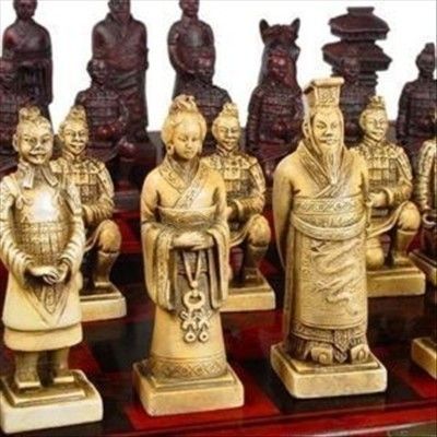 Sammlerstück seltene ein Satz asiatischer alter Schach 32 Stück Spiel