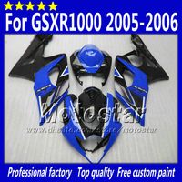 Kit de carenagens para SUZUKI GSX-R1000 05 06 GSXR 1000 K5 gsxr1000 gsx r1000 2005 2006 preto brilhante com carroçaria azul escuro Sf6