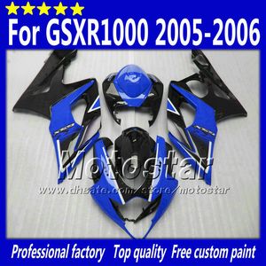 kit carene per suzuki gsxr1000 05 06 gsxr 1000 k5 gsxr1000 gsx r1000 2005 2006 nero lucido con carenatura blu scuro sf6