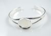 Free shipping, high quality 20mm Pad Silver Plated Europe Stytle DIY Bracelet Base Bangle Blank Jewelry Findings