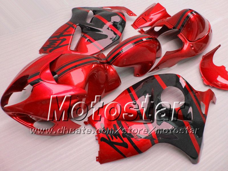 7 Gifts abs fairings for SUZUKI GSX1300R hayabusa 1996 - 2007 GSX 1300R 96-07 GSX-1300R black in glossy red fairing bdoy set Sf27