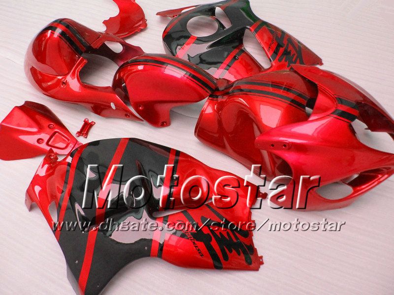 7 Gifts abs fairings for SUZUKI GSX1300R hayabusa 1996 - 2007 GSX 1300R 96-07 GSX-1300R black in glossy red fairing bdoy set Sf27