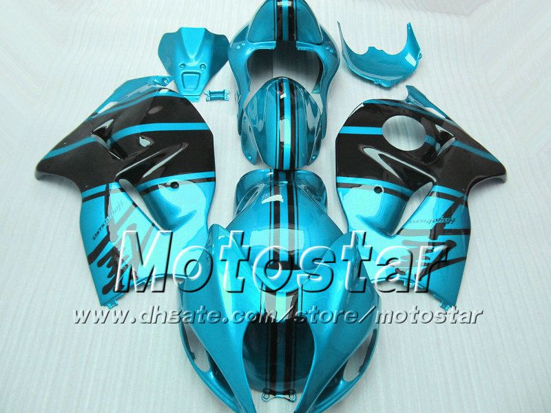 7 подарков abs обтекатели для SUZUKI GSX1300R hayabusa 1996 - 2007 GSX 1300R 96-07 GSX-1300R черный глянцевый вода синий обтекатель тела набор Sf30