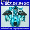 7 подарков abs обтекатели для SUZUKI GSX1300R hayabusa 1996 - 2007 GSX 1300R 96-07 GSX-1300R черный глянцевый вода синий обтекатель тела набор Sf30