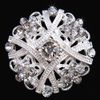 Nefis Çiçek Gümüş Broş Temizle Kristal Diamante Rhinestone Çiçek Pin Broş Düğün Gelin Buketi Broş Lady Korsaj Breastpin B635