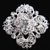 Gümüş Ton Temizle Rhinestone Kristal Broş Çiçek Kız 'Korsaj Moda Broş Düğün Gelin Buketi Pimleri Broş B634
