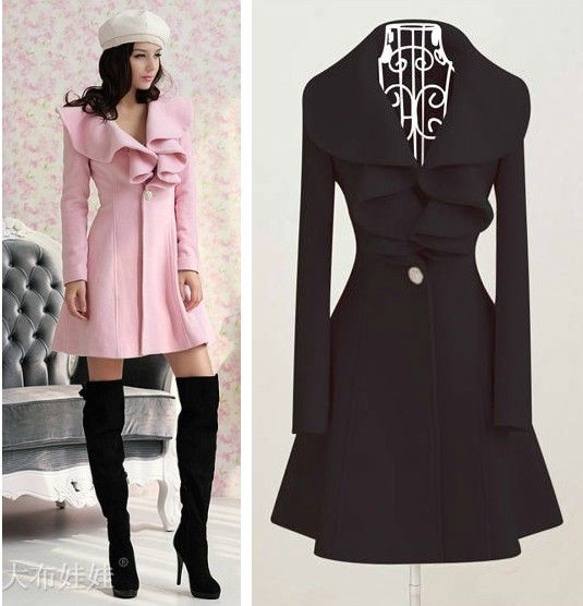 Compra Otoño Invierno Abrigo Sobretodos De Las Mujeres Encantadoras De La  Princesa Del Estilo De La Capa De Lana Caliente De Las Mujeres Outwear El  Tamaño Del Color M L XL XXL
