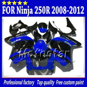 7 Set carenature regalo per Ninja 250R ZX250R ZX 250 2008 2009 2010 2011 2012 EX250 08-12 carenatura corpo blu nero Sf94
