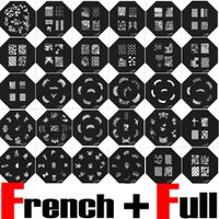 30 stks Nail Art Stamp Stempelen Image Plate French Full Nail Design Metal Stencil Print Template DIY + Gratis Stamper Schraper * Hoge kwaliteit