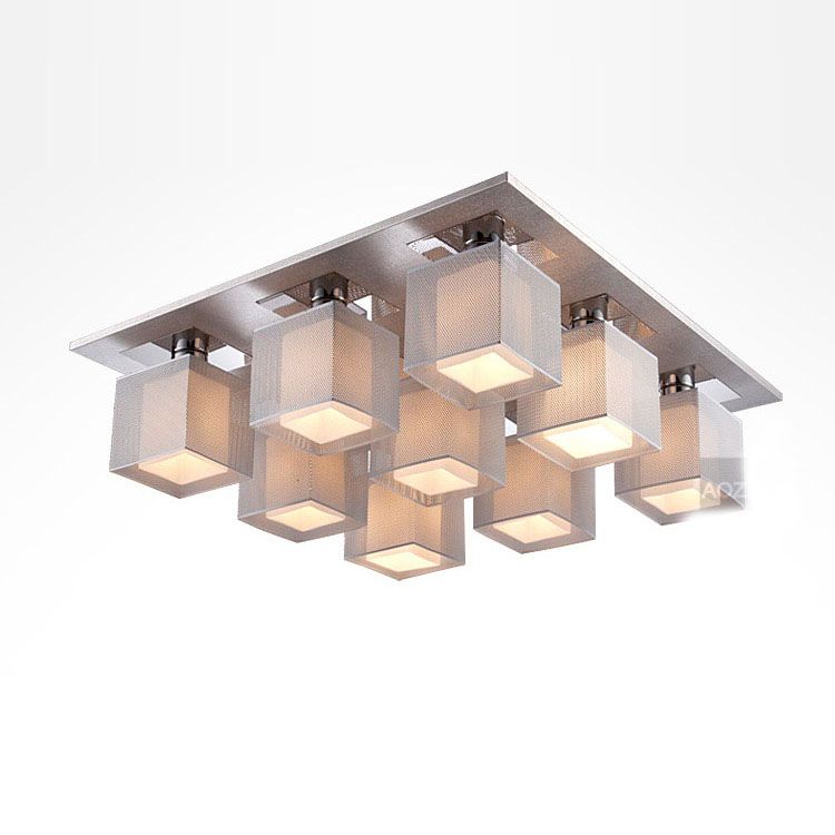 Modern Square Aluminum Boxes Living Room Ceiling Light Stainless Modern Square Aluminum Boxes Living Room Ceiling Light Stainless Steel Top Base Bedroom Dining Lighting Fixture