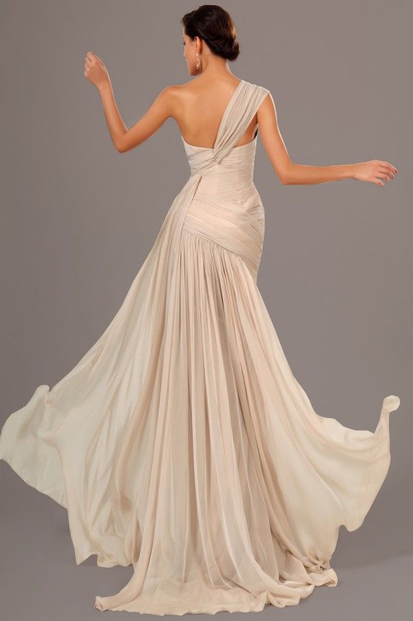 Compre Vestidos De Baile Custom Moda Champagne Una Manga 