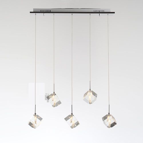 Crystal Cube Bar Teller Hanglamp Moderne Eetkamer Vierkante Glas Hanglamp Restaurant Fashion Hanglamp Lighting Fixture