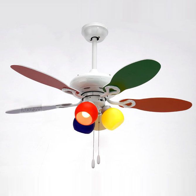 2018 42 Modern Kid S Bedroom Ceiling Fan Lamp Colorful Wooden 2018 42 Modern Kid S Bedroom Ceiling Fan Lamp Colorful Wooden Blade Children Study Room Lighting Fixtures Glass Lampshde From Ouovo