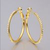 Fashion Prom Jewelry 18K gold plated rhinestone crystal hoop earrings Top quality free shipping 10pair/lot