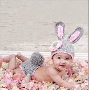 Pur fait à la main infantile enfant en bas âge bébé lapin renard modélisation pure laine chapeau 2 pièces ensemble nouveau-né pographie accessoires bonnets casquettes lot QS359649841